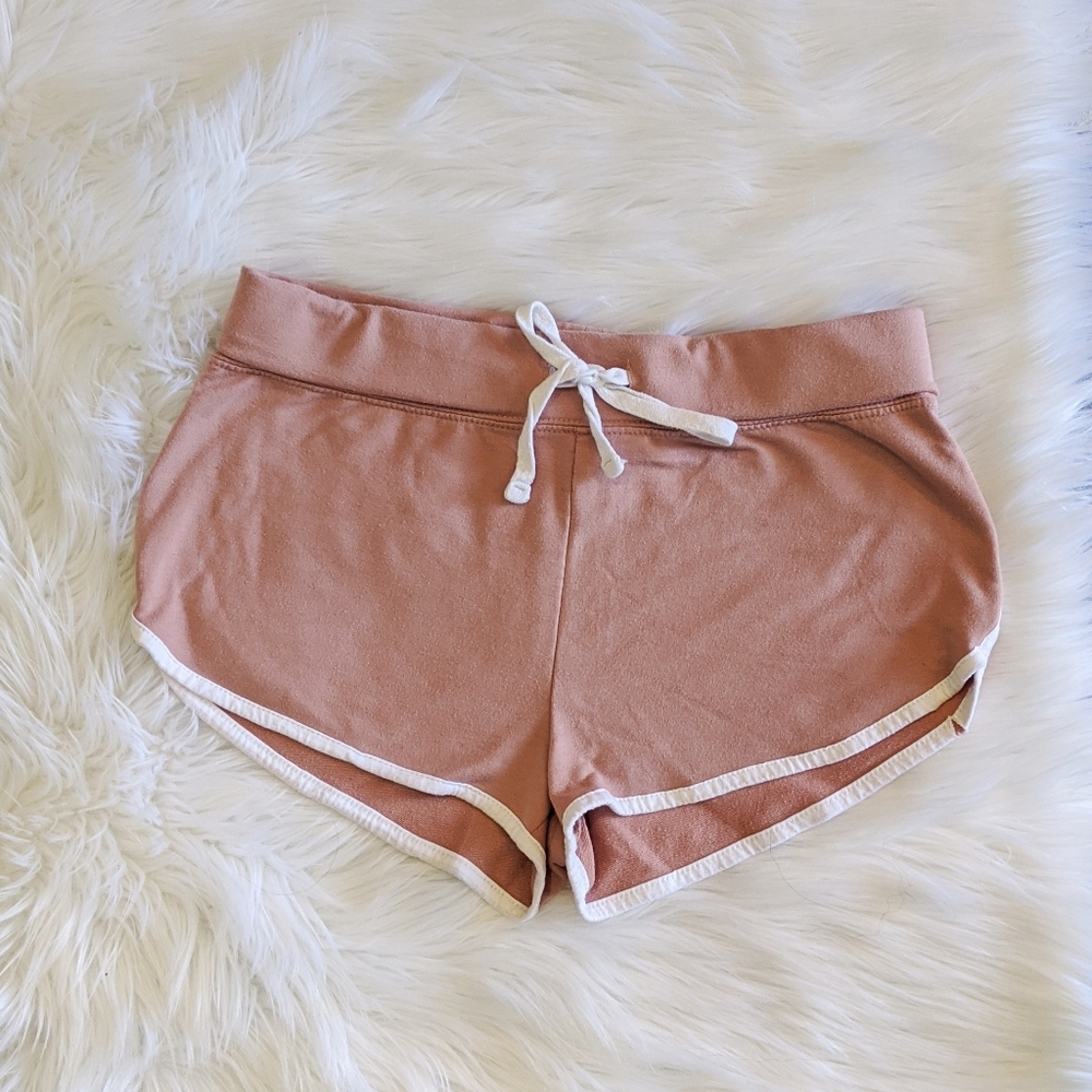F21 Plush Pink Drawstring Runner Short